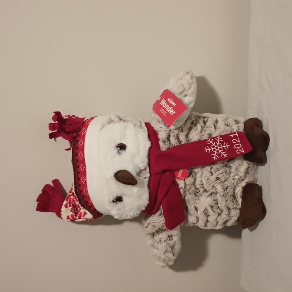 Petsmart Christmas Wonder Owl 2021 14" Stuffed Animal Plush Dog Toy Squeaker
